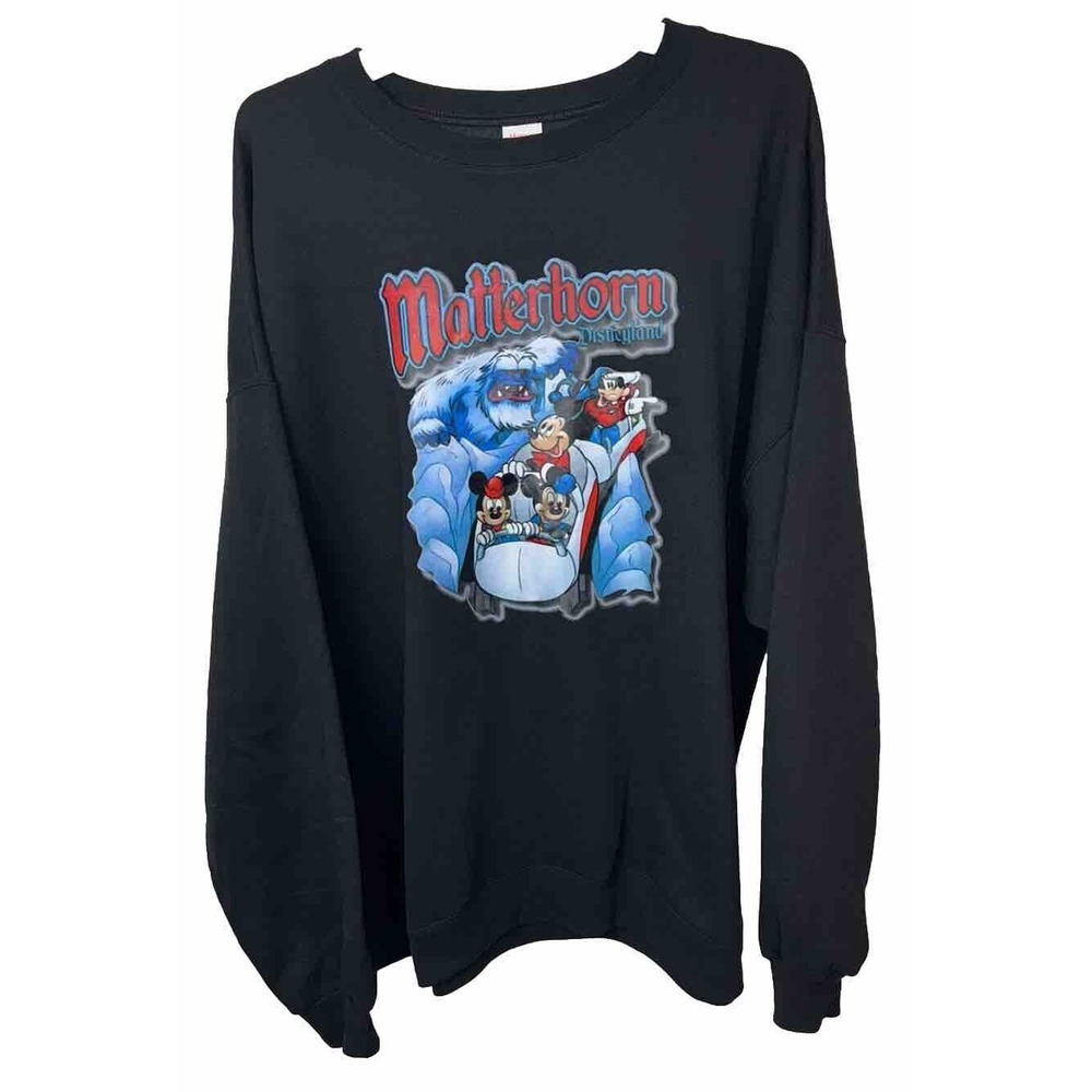 Retro‎ Disneyland Sweatshirt Matterhorn Ride Mickey & Friends Medium Custom Made